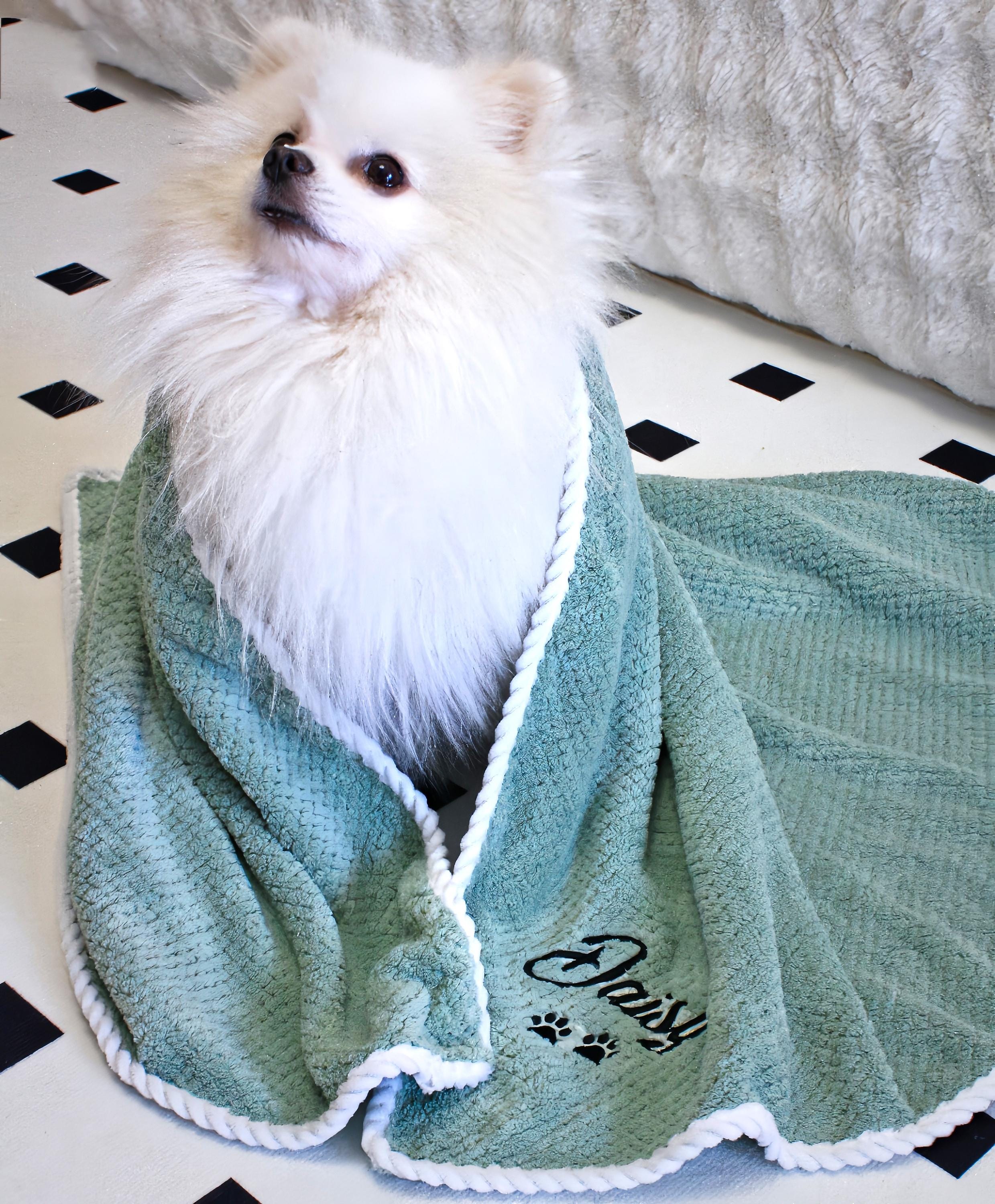 Ultra-soft Personalized Pet Blanket, Custom Embroidered Name Dog Cat ...