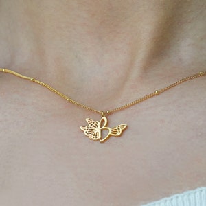 Collar con inicial de mariposa personalizada, Collar con letras, Joyería personalizada, Collar de mariposa pequeña, Regalos para dama de honor, Regalo para ella