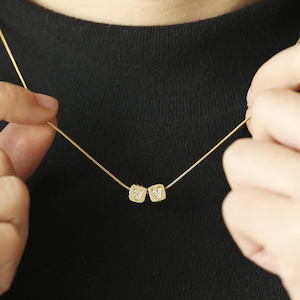 Collar con inicial de diamante personalizado, collar con nombre de diamante, joyería minimalista con letras de diamante, collares con nombre de dama de honor, regalo para ella