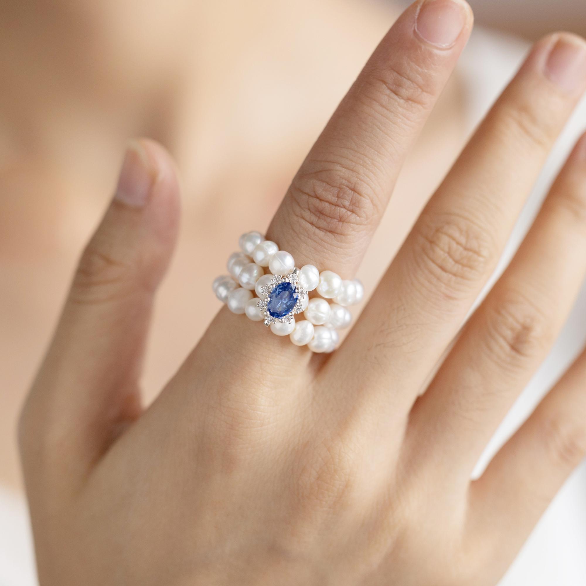 Sapphire Pearl Ring