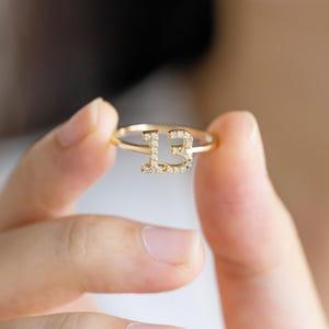 Number 13 Ring, Personalized Lucky Number Ring, Diamond Number Ring, Date Memorial Jewelry, Birthday Gift, Gifts for Athletes, Gift for Her