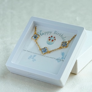 Personalisierte Geburtstagsgeschenke, Vergissmeinnicht Armband, Geschenke für Geburtstagskind, personalisierte Geburtstagskarte, Geschenkkarte, Geburtstagsgeschenk, Geschenk für sie