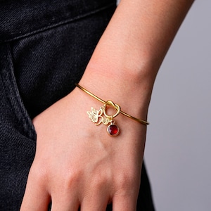 Pulsera personalizada con nudo de letra de mariposa, Pulsera con nudo de piedra natal, Regalo para ella, Pulsera inicial, Joyería de dama de honor, Regalo de fiesta nupcial