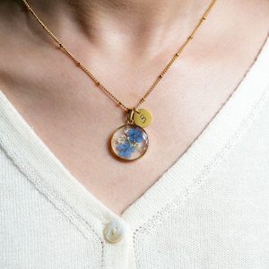Forget Me Not Necklace, Real Pressed Flower Jewerly, Dried Flower Jewelry, Best Friend Gift, Bridesmaid Gifts, Miscarriage Gift,Gift for Her
