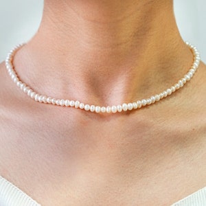 Thin Freshwater Pearl Choker Necklace, Beaded Necklace, Choker, Bridal Choker, Wedding Necklace, Wedding Jewelry, Bridal Gifts, Gift for Her
