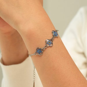 Forget Me Not Bracelet, Resin Real Pressed Flower Jewerly, Bridesmaid Gifts, Wedding Party Gifts, Personalized Memorial Gift, Gift for Her