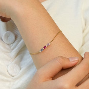 Pulsera de piedra de nacimiento personalizada, Joyería de piedra de nacimiento, Pulsera de piedra de nacimiento para mujer, Regalo para mamá, Regalo de cumpleaños, Regalo de dama de honor, Regalo para ella