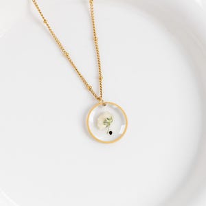 Forget-Me-Not Seed and Baby&#39;s Breath Necklace, Seed of Miscarriage, Forget-Me-Not Seed, Pregnancy Loss, Miscarriage Gift, Gift for Her