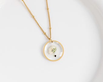 Vergissmeinnicht Samen und Schleierkraut Halskette für Baby Verlust, Schwangerschaft Verlust, Fehlgeburt Geschenk, Geschenk für Mama