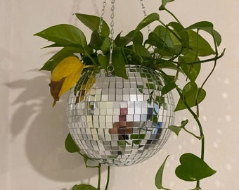 Maceta Disco Bola Planta Percha Disco Plantador Colgante Plantador Colgante Vintage Planta Maceta Amantes de las Plantas Regalo Decoración Jarrón Vintage Plantador