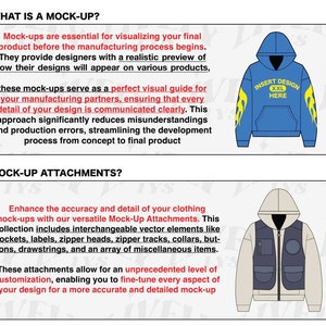 115 Mockups mit 225 Anhänge und Tech-pack Kleidungsmarke Mockup Illustrator Design Streetwear Techpack Bild 3