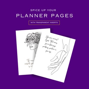 A5 personal binder inserts | 6 hole transparent quotes | Refillable dividers