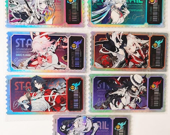 Honkai Star Rail silver wolf blade Yao Guang  Evanescia Ashveil  Sparxie nihilux  Anime Ticket Shaped Bookmark,Ticket Art Print