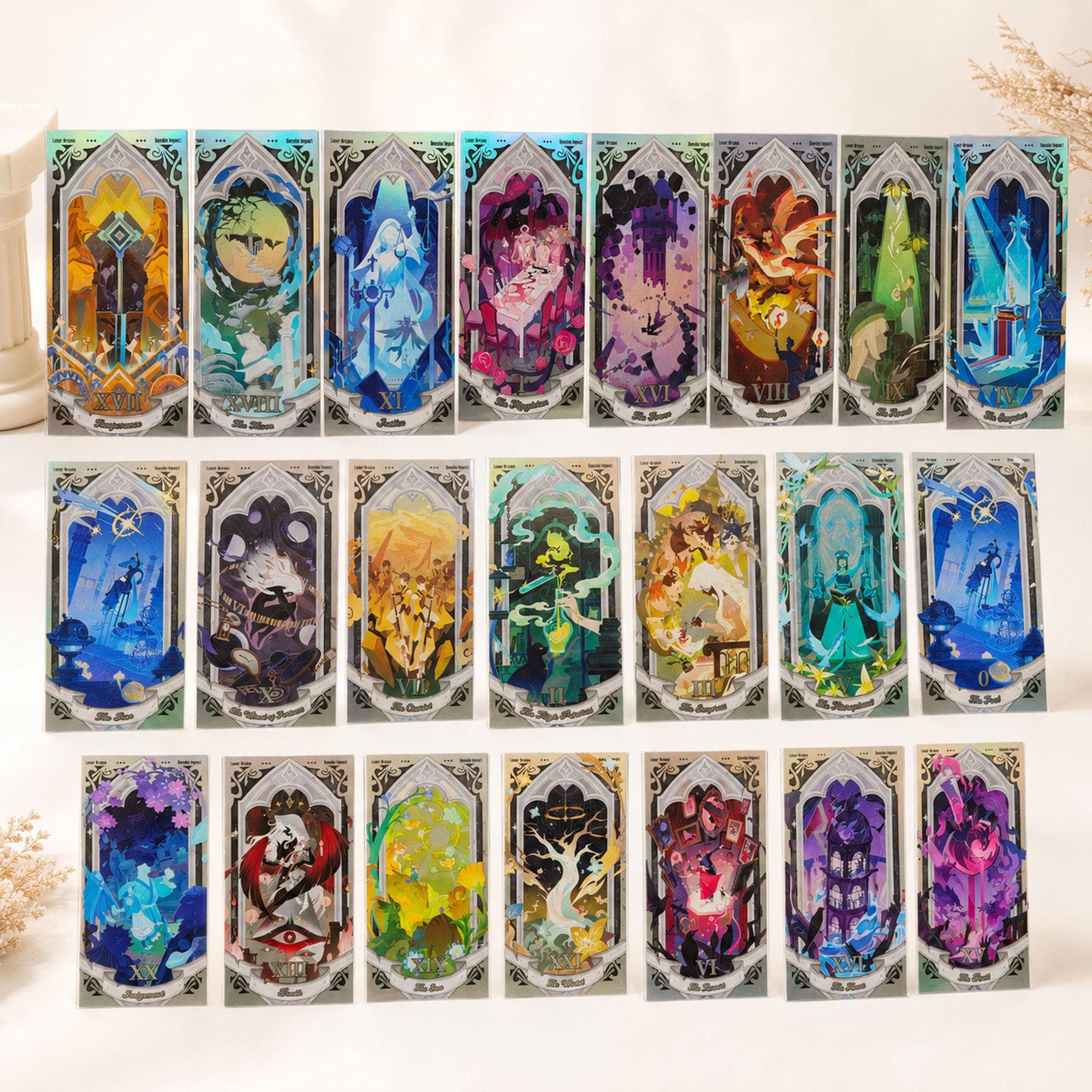 Genshin Impact Luna Arcana Anime Tarot Cards Postcard Set