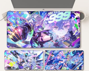 Grand tapis de souris de jeu Honkai Star Rail loup argenté, tapis de bureau anime, tapis de clavier étendu pour les joueurs et les fans cadeau