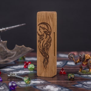 Dice Box Dungeon Dragons/Hero DnD box dice vault/Tabletop Game storage wolf and moon Dungeons Box/Tablet DnD Gift/