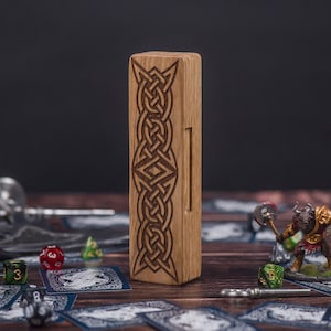 Dice Box Dungeon Dragons/Hero DnD box dice vault/Tabletop Game storage Celtic symbol Dungeons Box/Tablet DnD Gift/