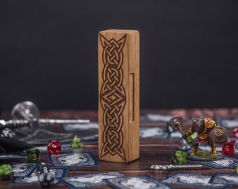 Dice Box Dungeon Dragons/Hero DnD caja bóveda de dados/Almacenamiento de juegos de mesa Símbolo celta Dungeons Box/Tablet DnD Gift/