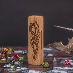 Dice Box Dungeon Dragons/Hero DnD box dice vault/Tabletop Game storage Dragon with a sword Dungeons Box/Tablet DnD Gift/
