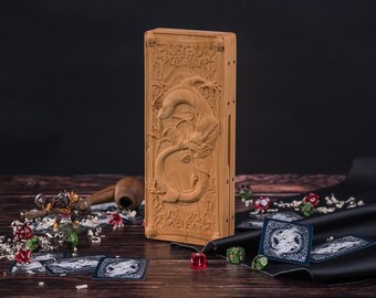 Dice vault box Dungeons Dragons box/DD Dice box/Hero box dice vault/Tabletop Game storage game wood/Dungeons Box/Tablet DnD Gift/