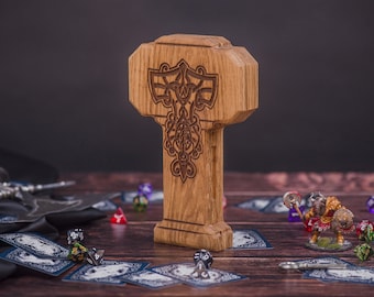 DD Dice vault box Dungeons Dragons/Hero box Hammer 1 /Juego de mesa juego de almacenamiento madera/Dungeons Box/Tablet DnD Gift/