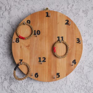 Wooden wall art game. Hook and Ring Games. Wall decor party rooms. Personalized  Games for 2   Kids. Lawn Game. Christmas game.
