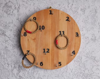 Wooden wall art game. Hook and Ring Games. Wall decor party rooms. Personalized  Games for 2   Kids. Lawn Game. Christmas game.