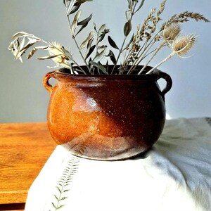 Vintage Catalan Cooking Pot, Mid-Century Spanish Terracotta