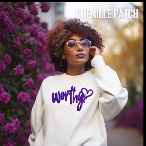 Worthy Chenille Patch Graphic Sweatshirt