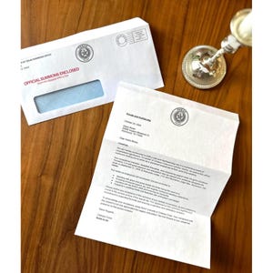 Funny Bridesmaid and Maid of Honor Proposal - Official Looking Summons Customized to Recipients Location - FREE SHIPPING