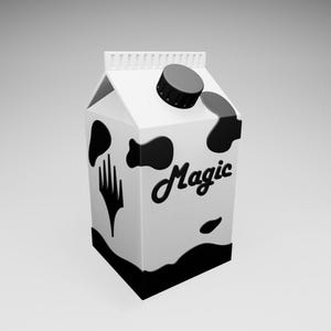 Caja de cartón de leche para MTG con capacidad para más de 210 cartas sin funda (más de 130 con funda simple y más de 85 con funda doble) Almacenamiento de dados