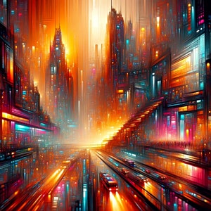 Abstract Metropolis: Cyberpunk Vision - AI Visions