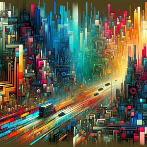 Infinite Horizons: Cyberpunk Abstraction - AI Visions