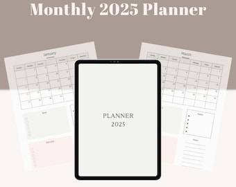 Planner Monthly 2025 Cute Rainbow - Etsy