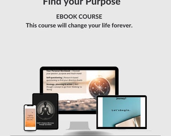 Ebook Course | Purpose: A course for seekers  |  Increase happiness | 79 pages with Worksheets | Instant Download