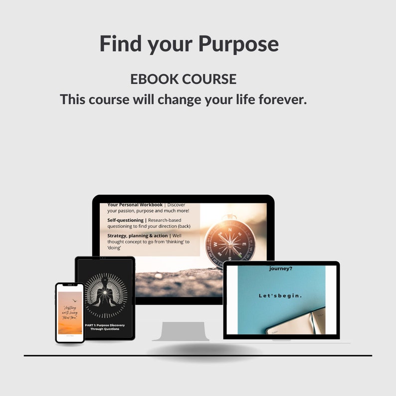 Curso en libro electrónico / Propósito: Un curso para buscadores / Aumentar la felicidad / 79 páginas con hojas de trabajo / Descarga instantánea imagen 1
