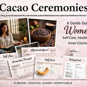Guide de la cérémonie du cacao pour les femmes | eBook sur les soins personnels et la guérison spirituelle | Cahier d'exercices du rituel |