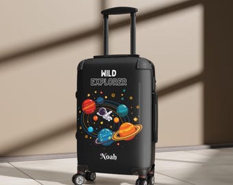 Personalisierter Koffer Kindergepäck-Set Kinderkoffer Name Geschenk Benutzerdefinierte Koffer für Jungen Kleinkind Koffer Jungen Universum Astronaut Kind tragen