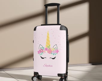 Pink Unicorn Personalized Suitcase Kids Luggage Set Kid Suitcase Name Gift  Custom Suitcase For Girl Her Women Toddler Suitcase Girl Carry On