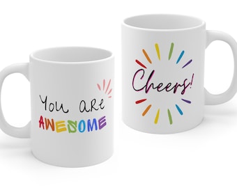 You Are Awesome Mug Cheers Mug For Teen Cheers to Grad Cheers Friend You Are Awesome Mom Gift Typographic Mug Typography Mug Gift For Kids