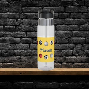 Personalized Boy&#39;s Bottle Multi Sports Themed Water Bottle Kids School Bottle Boys Football Water Bottle Kensington Tritan™ Sport Bottle