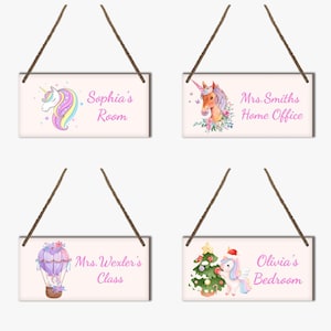 Personalized Door Sign for Kids Room Door Plaque for Girls Room Sign Nursery Door Sign Wooden Wall Sign Name Plate Door Hanging Plaque Gifts