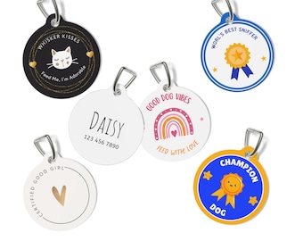 Funny Dog Tag Dog Collar Tag Personalized Cat Tag Custom Cat Collar Tag Cute Cat Dog ID Tag Dog Name Tag Printed Metal Pet Tag Cat Name Tag