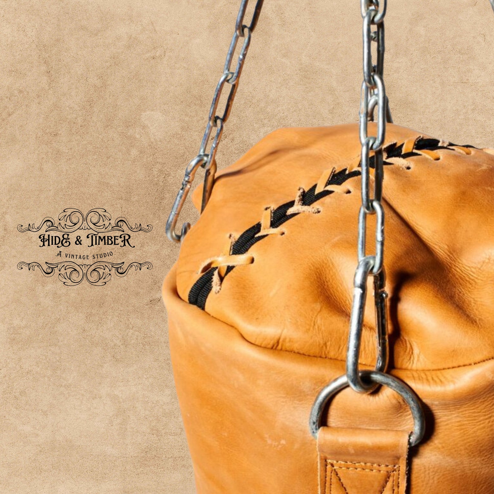 Vintage Retro Leather Punching Bag Cowhide Vintage Boxing Bag for