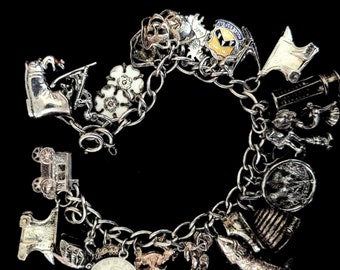 3 つのチャームが付いたヴィンテージ スターリング シルバー チャーム