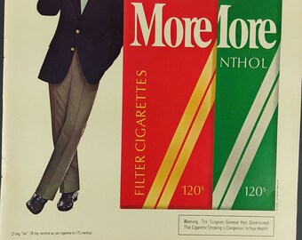 Vintage 1979 More Cigarettes Print Ad 120mm I'm More Satisfied