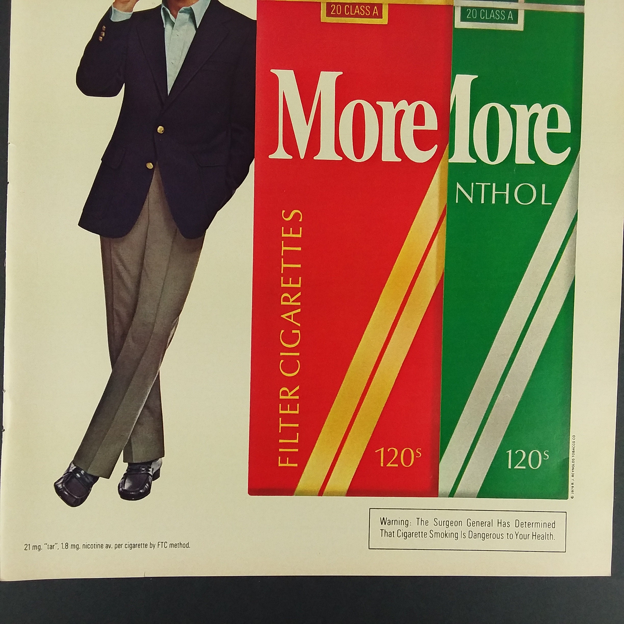Vintage 1979 More Cigarettes Print Ad 120mm I'm More Satisfied
