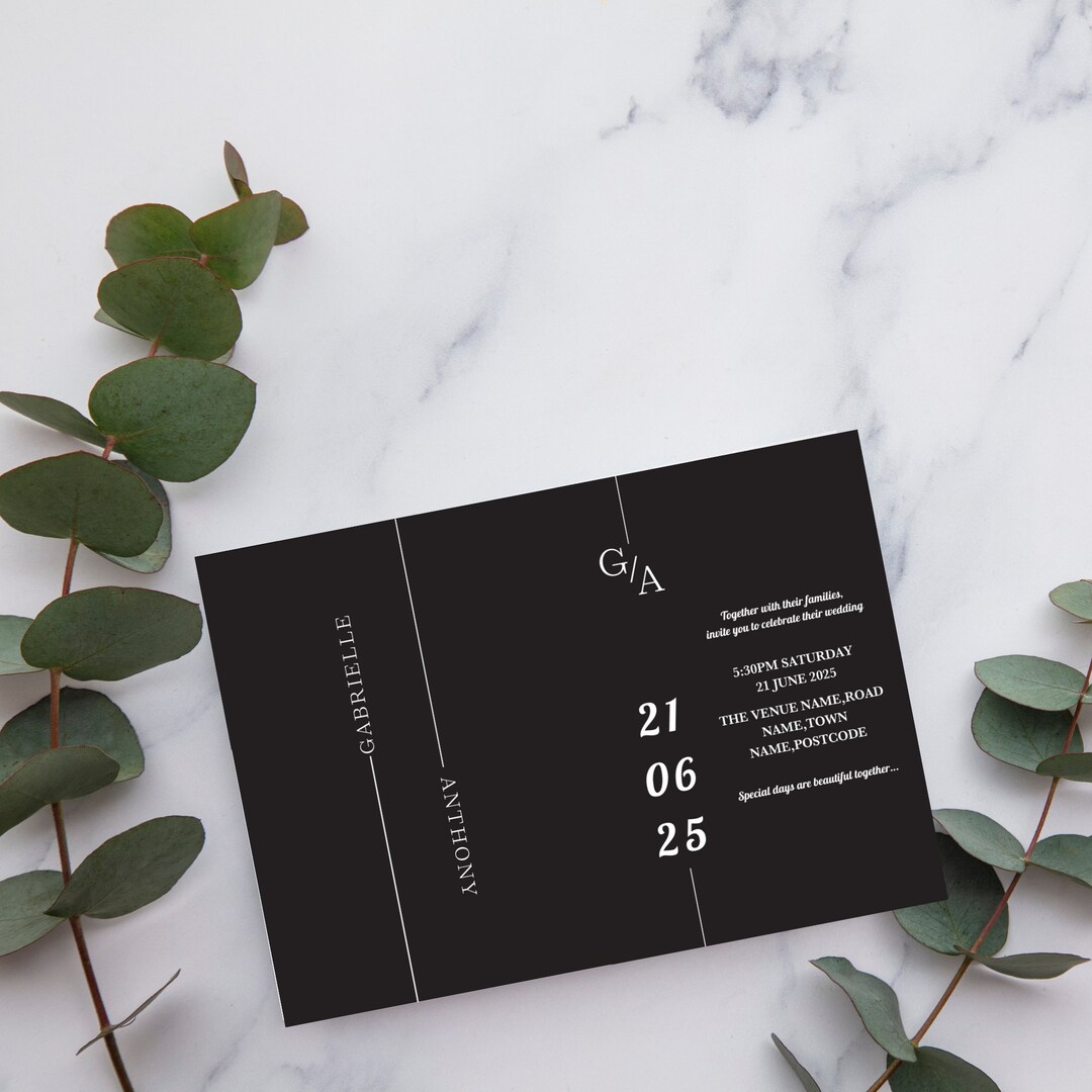 Wedding Celebration,minimalistic Wedding Invitation,black Backdrop ...