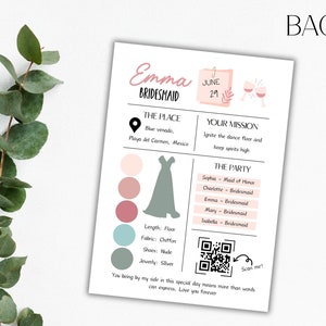 Editable Bridesmaid Photo Card, Bridesmaid Proposal Card, Personalized Wedding Gift, Will You Be My Bridesmaid Template Digital Download image 4