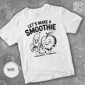 Słodka koszulka z owocowym smoothie – zabawna koszulka dla smakoszy, letnia koszulka unisex, prezent dla fanów zdrowego stylu życia, zabawna koszulka z grafiką, humorystyczny ubiór kuchenny